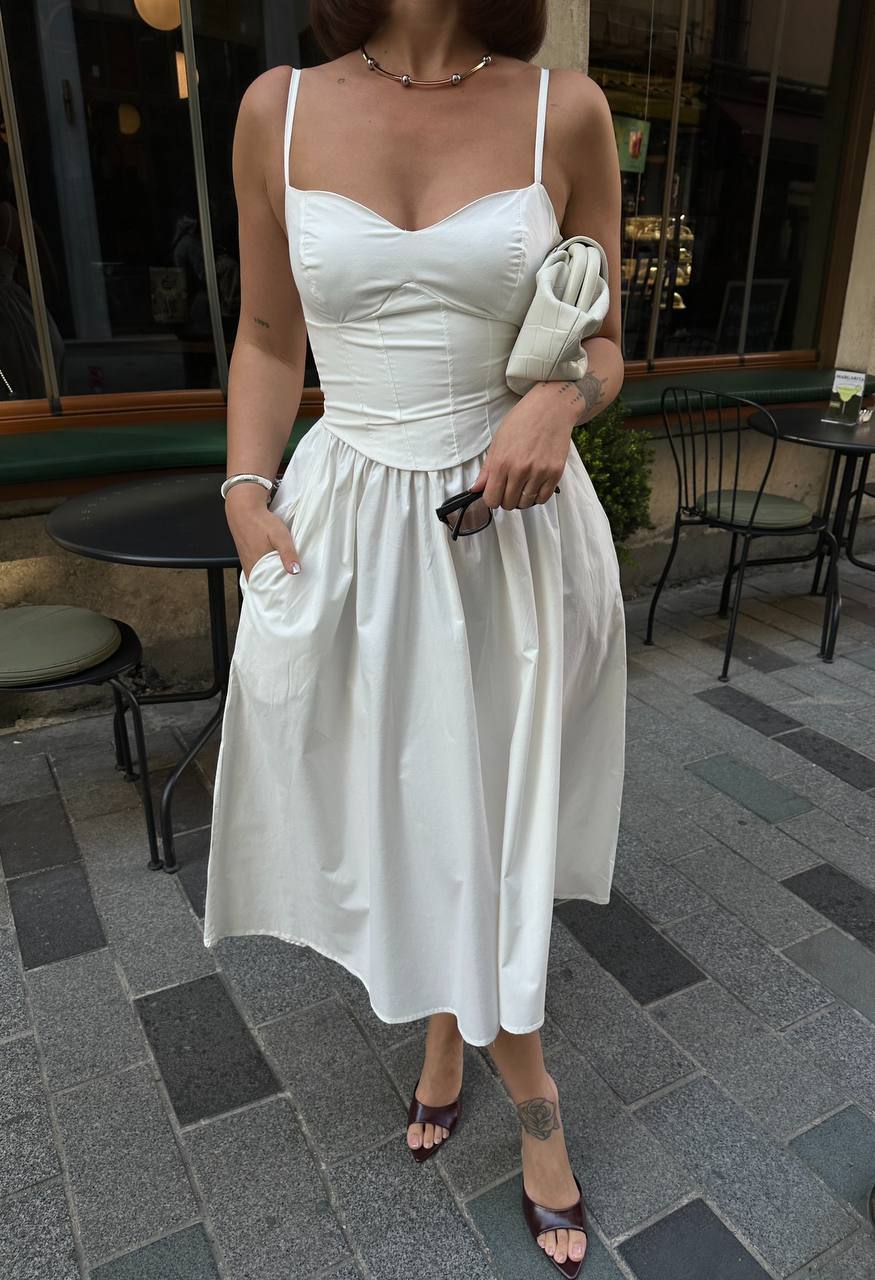 The Seraphina Sweetheart Corset Midi Dress - 1199