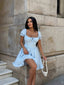 The Ruffle Charm Puff Sleeve Pastel Romance - 1228