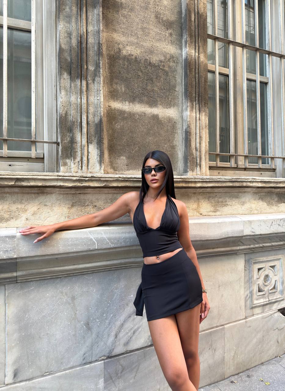 The Soleil Two-Piece Halter Mini Set – 1236