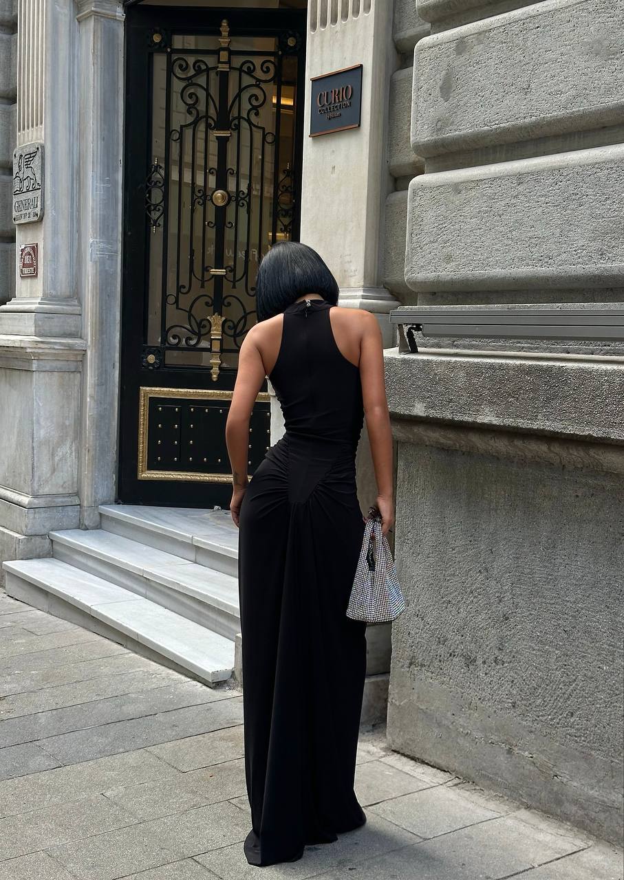 Urban Muse Maxi Dress Bodycon Button Detail - 1250