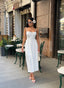 The Riviera Charm Lace-Up Midi Dress Summer Romance - 1202