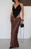 Velvet Aura Maxi Skirt Fitted Satin Texture 1283