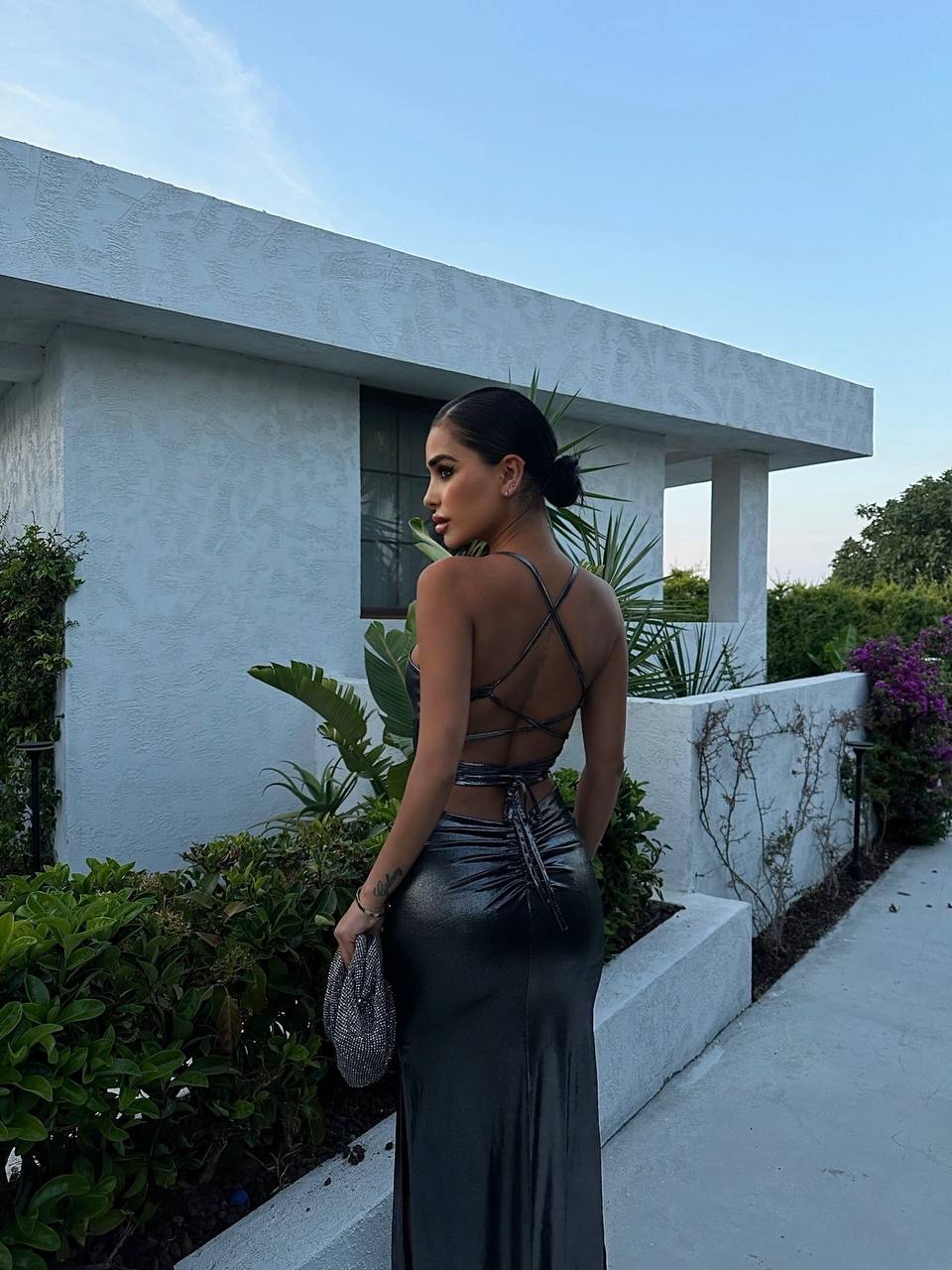 The Luxe Metallic Maxi Dress – 1048