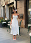 The Riviera Charm Lace-Up Midi Dress Summer Romance - 1202