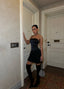 The Satin Ruffle Strapless Mini Dress – 1036