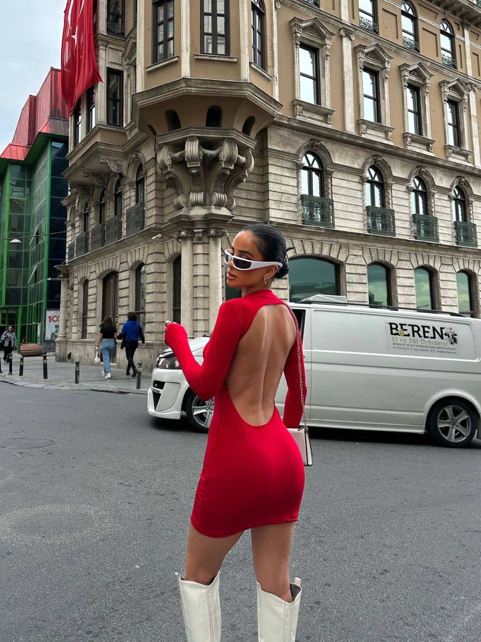 The Luxe Allure Open-Back Mini Dress - 1017