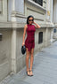 The Sienna Ruched Side-Tie Mini Dress Sleek Essential - 1191