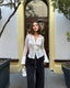 The Sophia Sheer Lace-Up Shirt - 1013