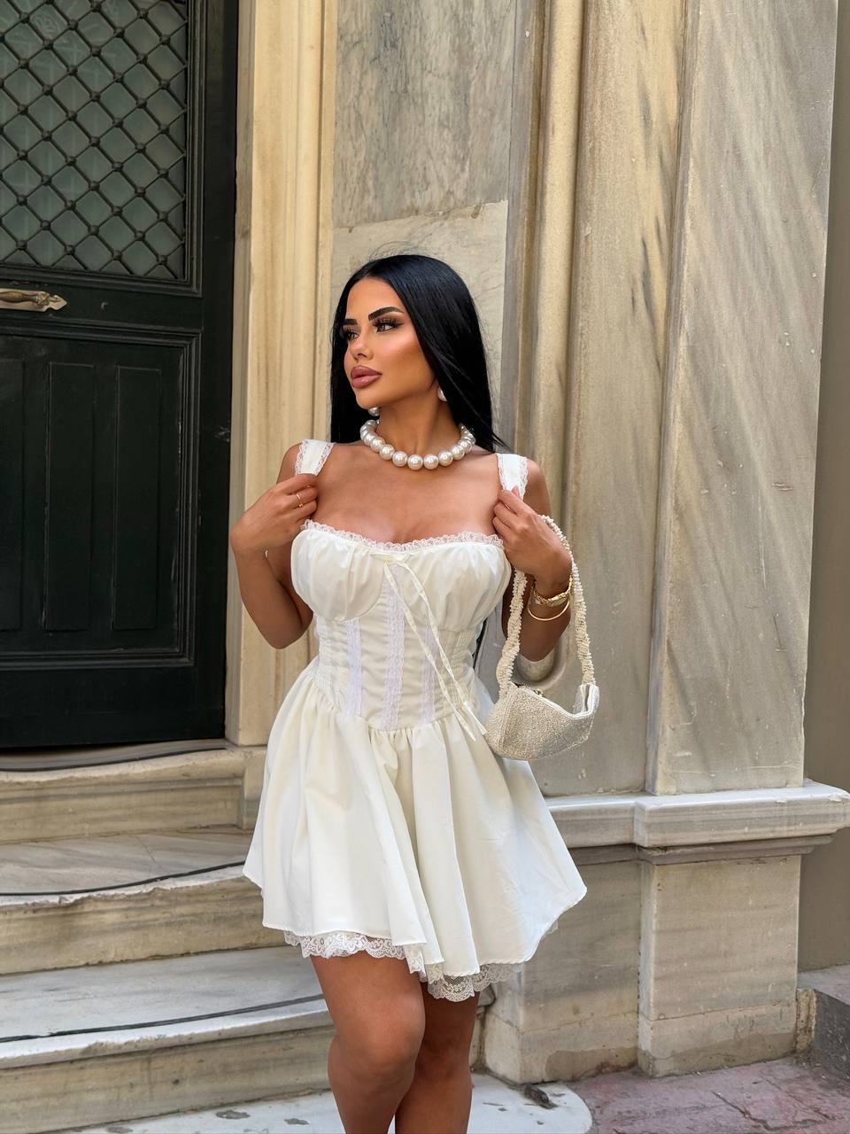 Twilight Drape Waist Cut-Out Midi Dress - 1227