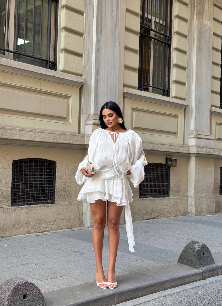 Celeste Pleated Flare Mini Dress Romantic Chic - 1234