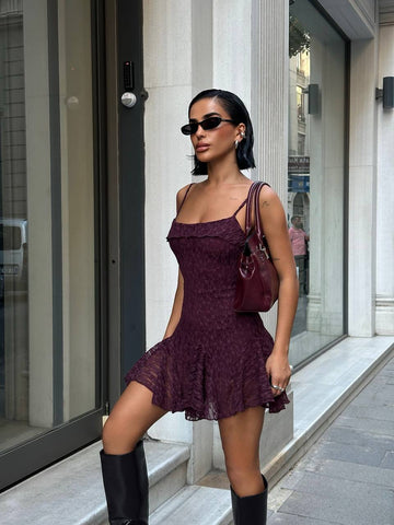 The Urban Romance Textured Mini Dress – 1237