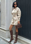 Urban Allure Romper Tailored Belted Trench Style - 1252