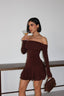 Midnight Muse Mini Dress Bodycon Off-Shoulder 1280