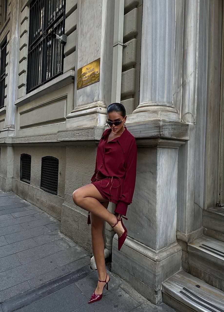 The Luxe Pleated Shirt Dress - 1024