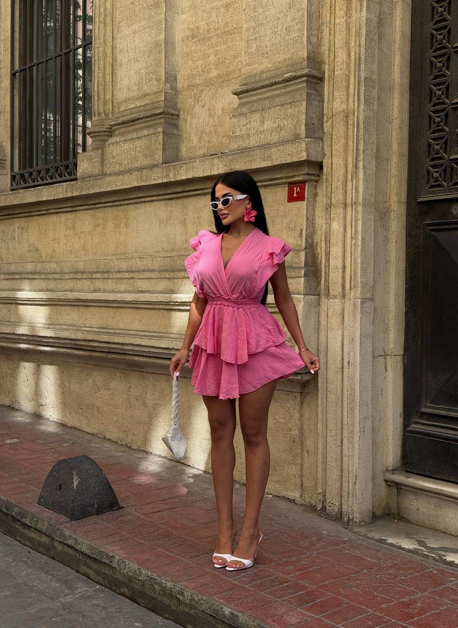 Celeste Ruffle Tiered Mini Dress - 1205