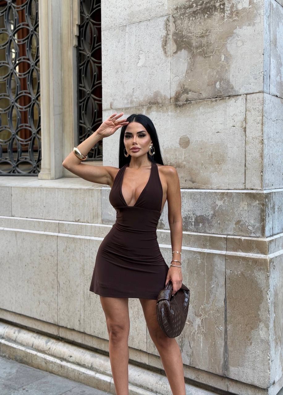 Velvet Flame Halter Mini Dress Night Luxe Edition - 1233