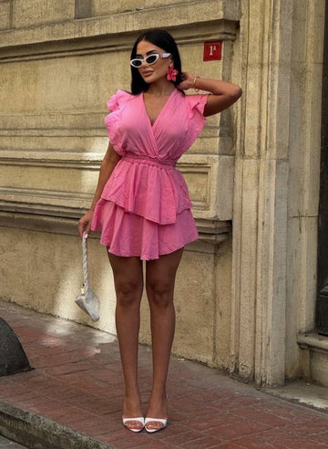 Celeste Ruffle Tiered Mini Dress - 1205