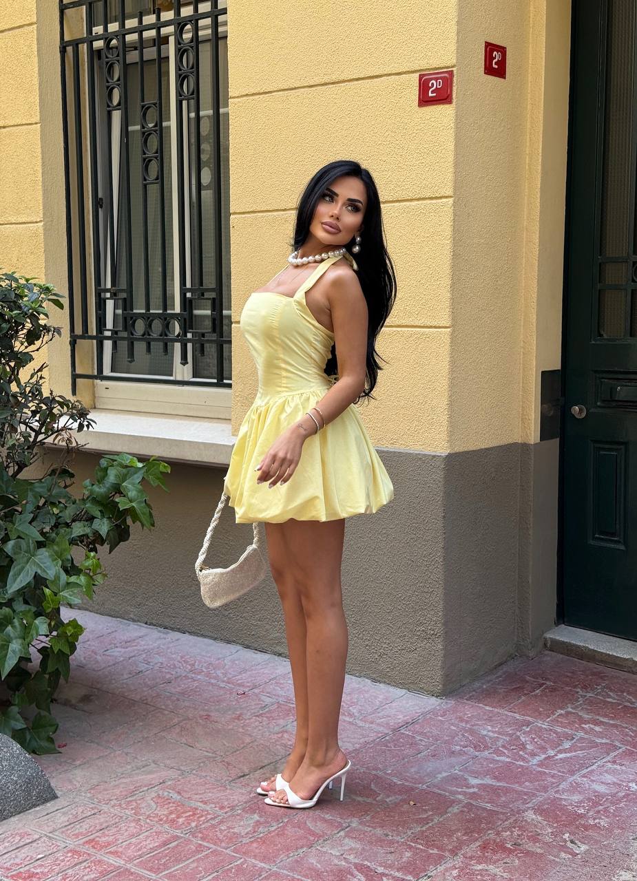 The Bella Halter Bubble Mini Dress Luxe Edition - 1214