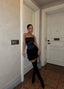 The Satin Ruffle Strapless Mini Dress – 1036