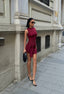 The Sienna Ruched Side-Tie Mini Dress Sleek Essential - 1191