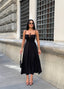The Riviera Charm Lace-Up Midi Dress Summer Romance - 1202
