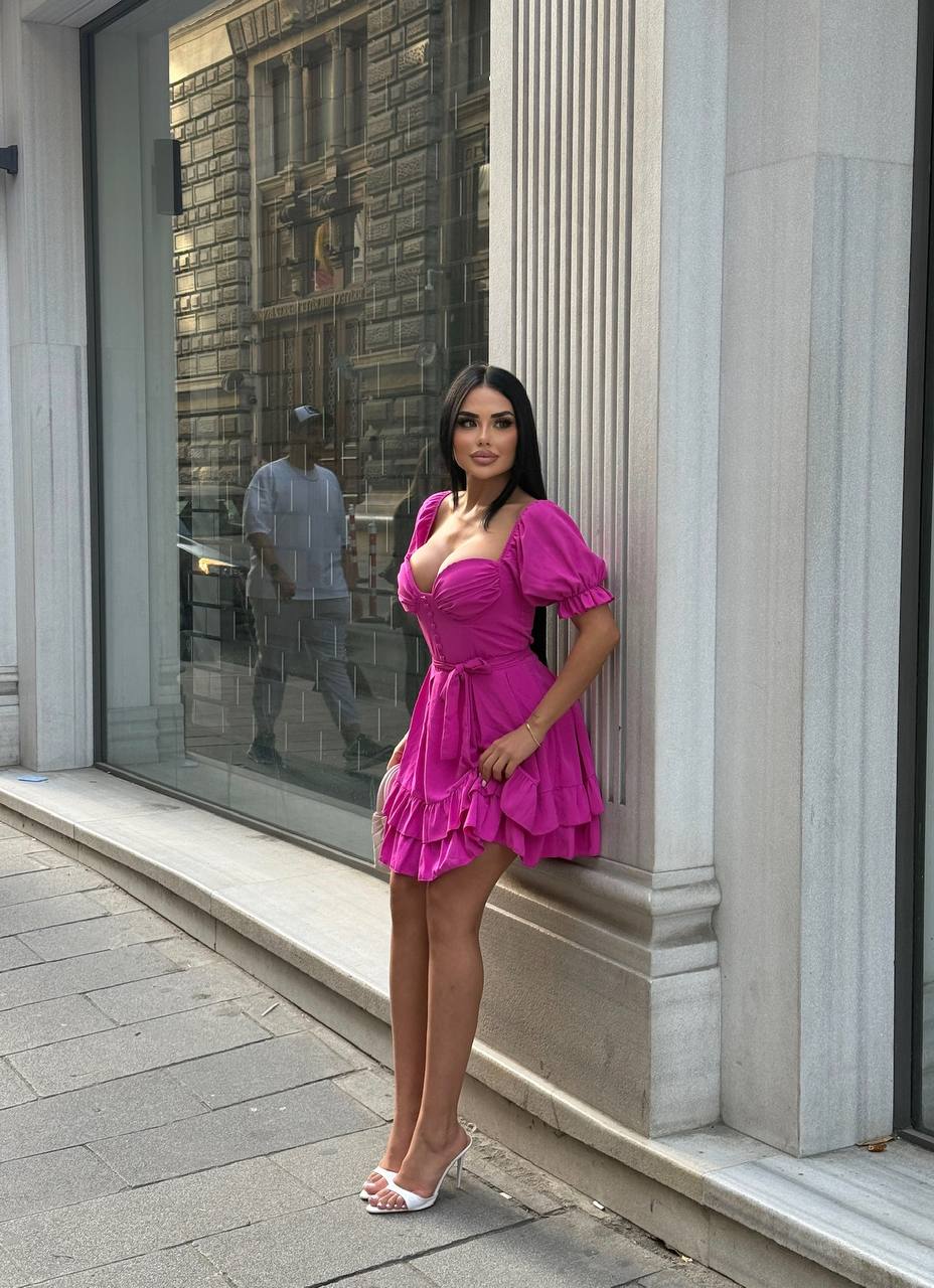 The Bella Ruffle-Sleeve Corset Mini Dress - 1204