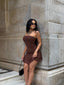 The Noir Ruched Tube Mini Dress – 1209