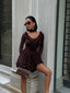 The Ruffled Charm Long Sleeve Mini Dress - 1241