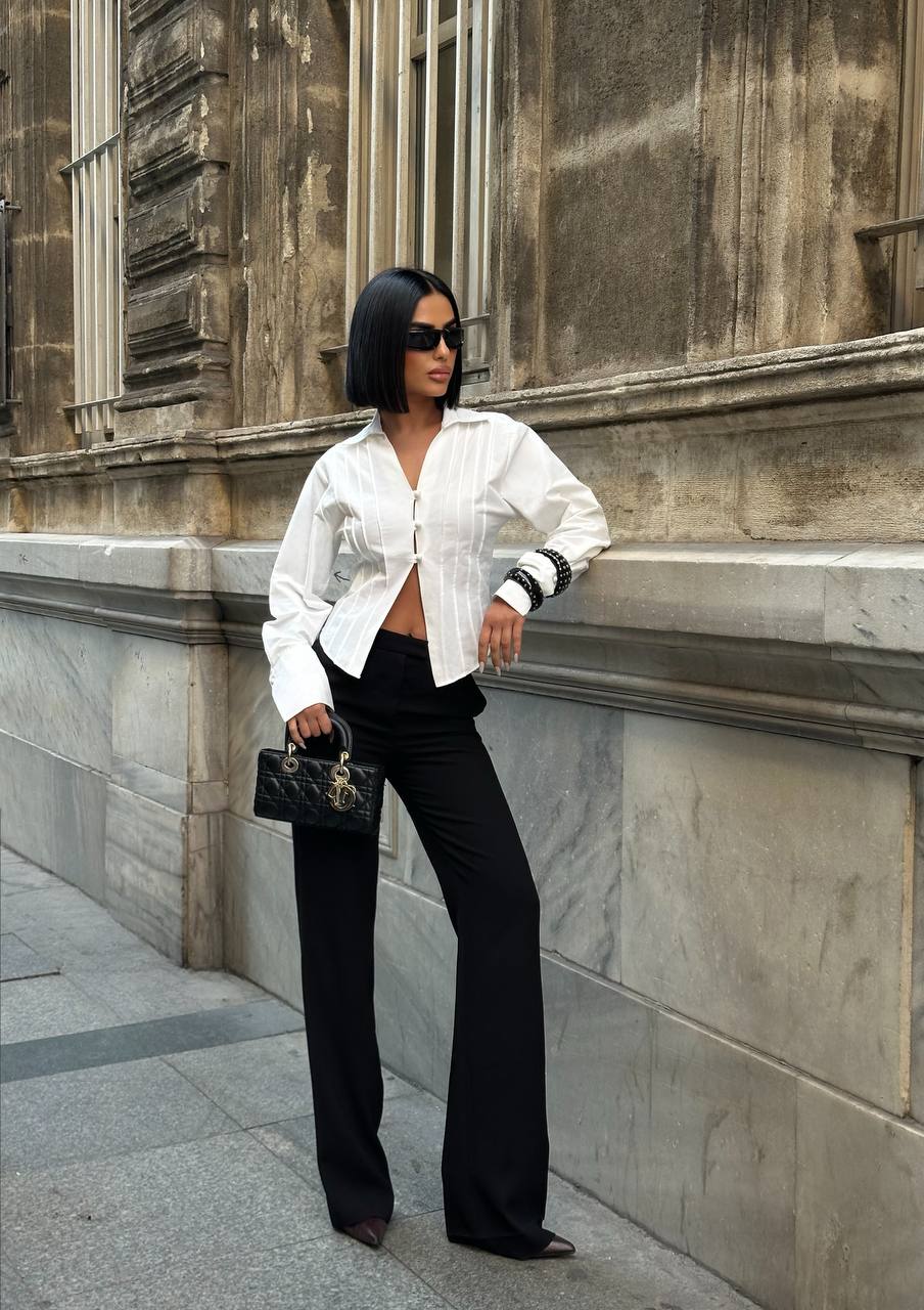 Sculpt Curve Button Shirt Tailored Waist Design 1265