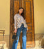 The Satin Striped Long Sleeve Blouse – 1159