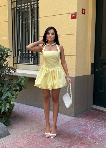 The Bella Halter Bubble Mini Dress Luxe Edition - 1214