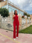 Elegant Pleated Halter Jumpsuit - 1157