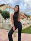 Elegant Pleated Halter Jumpsuit - 1157