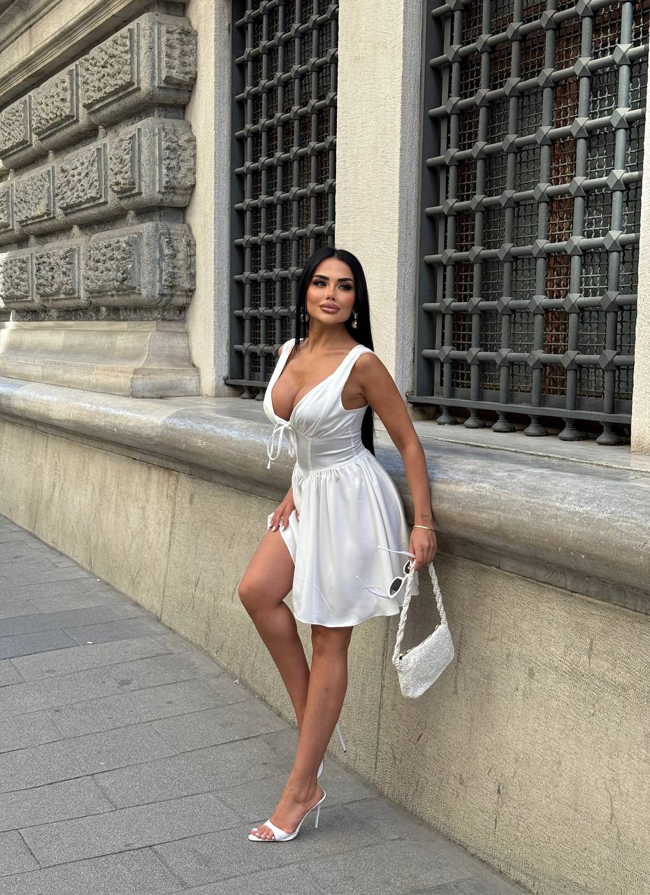 The Milan Ruched Corset Mini Dress - 1200