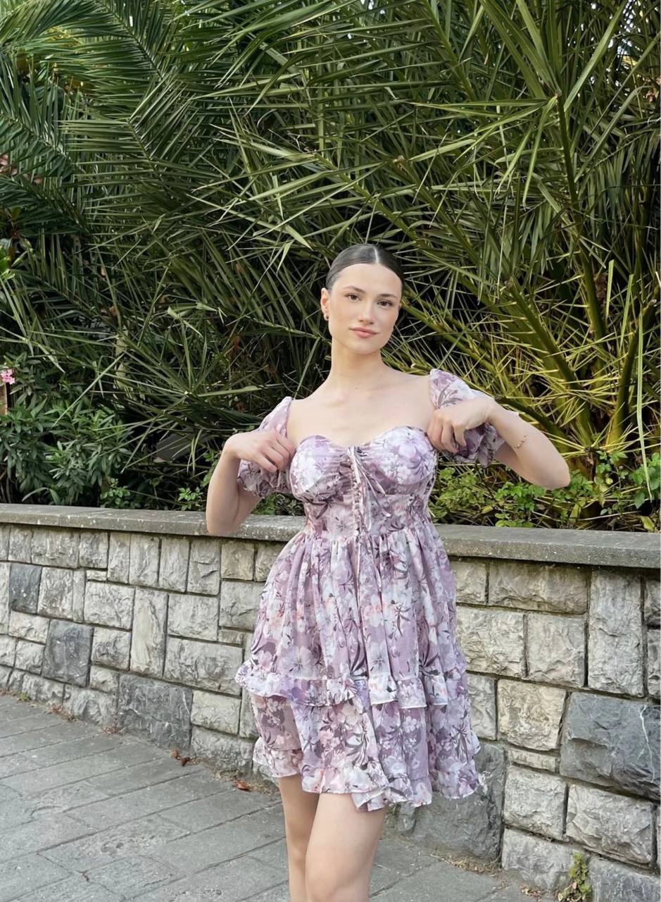 Blossom Romance Off-Shoulder Dress – 1151