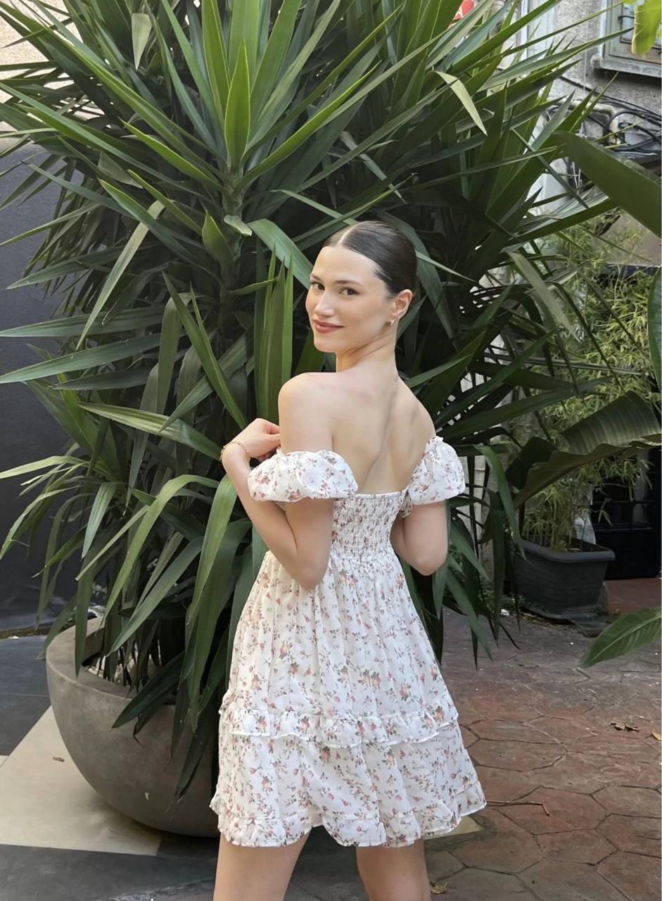 Blossom Romance Off-Shoulder Dress – 1151