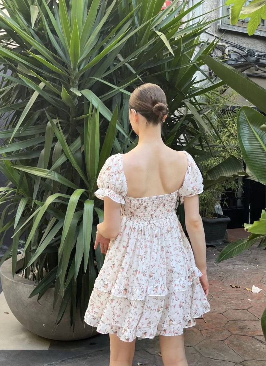 Blossom Romance Off-Shoulder Dress – 1151