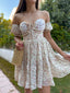 Blossom Romance Off-Shoulder Dress – 1151