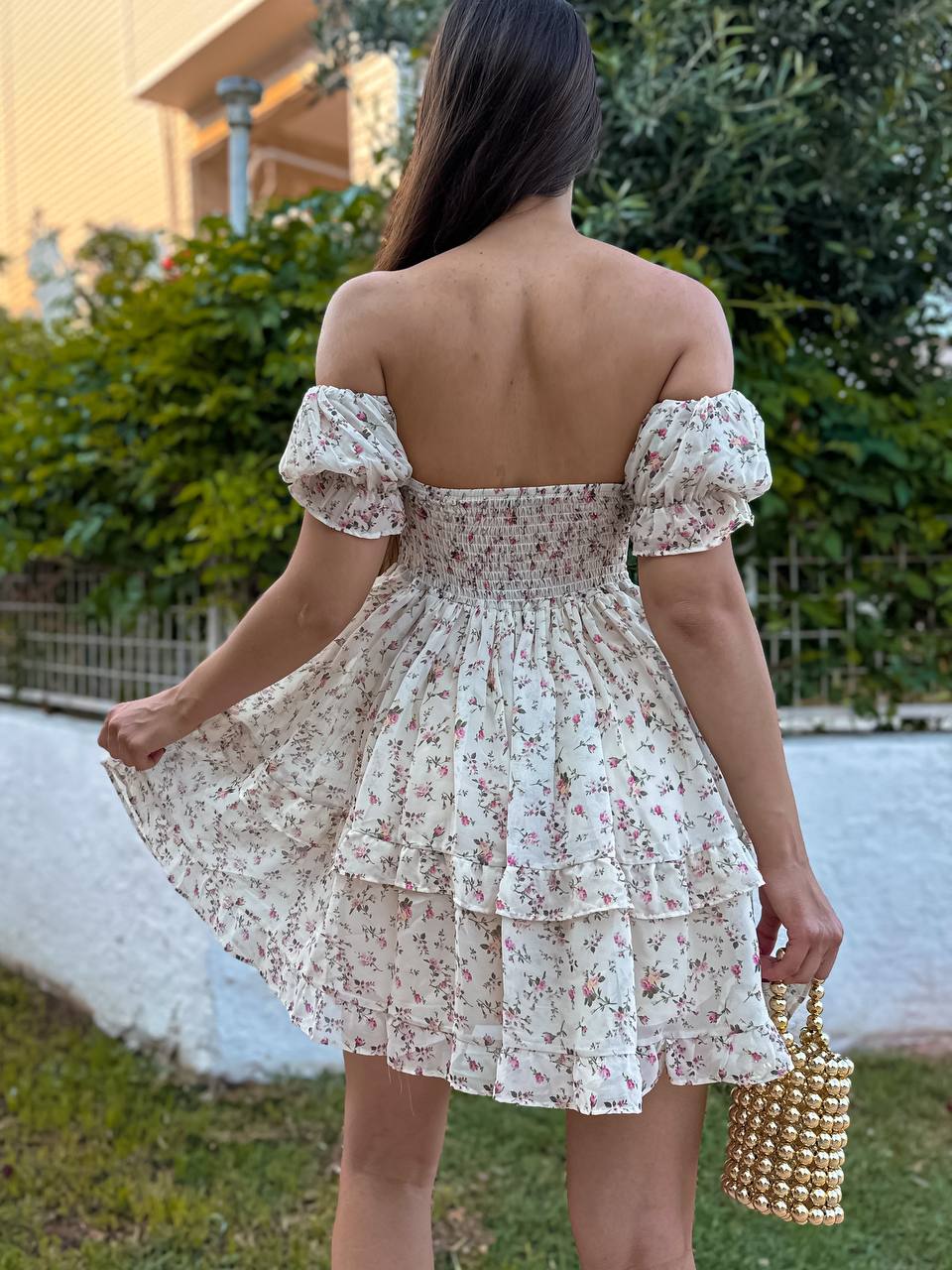 Blossom Romance Off-Shoulder Dress – 1151