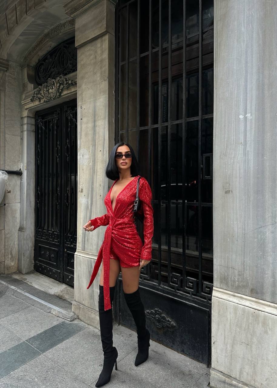 Midnight Glam Sequin Mini Dress - 1042