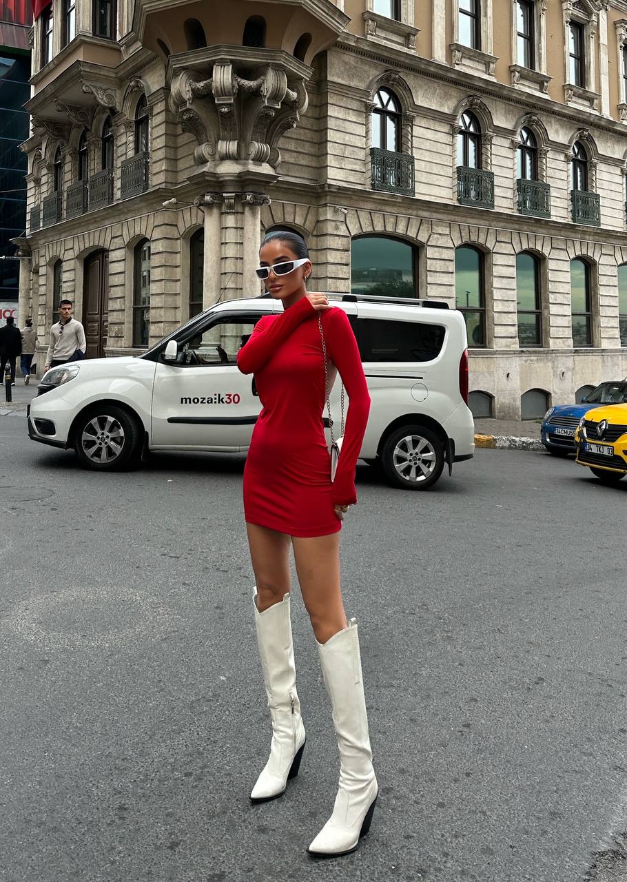 The Luxe Allure Open-Back Mini Dress - 1017