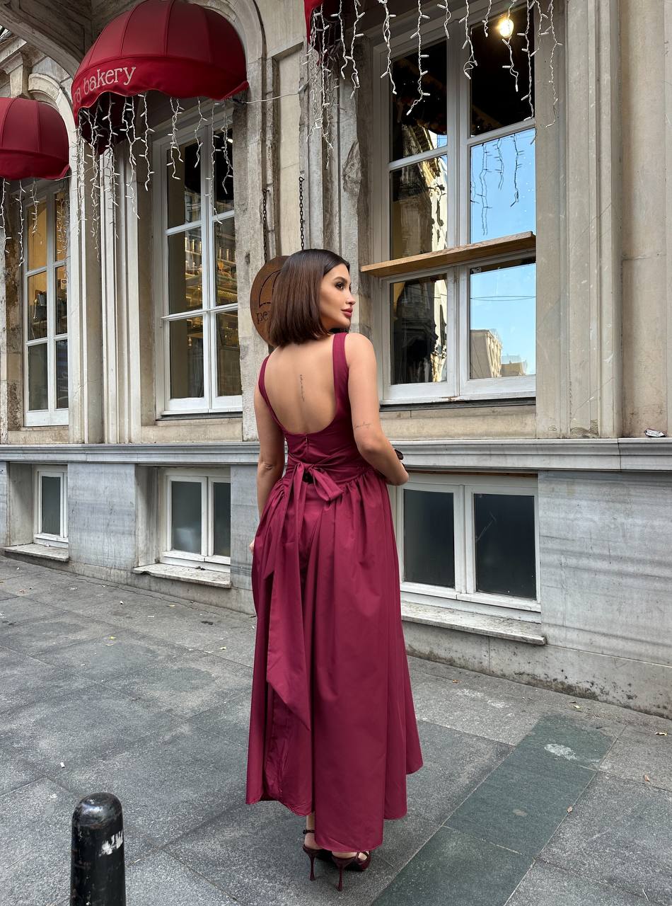 The Belle Lace-Up Midi Dress – 1164