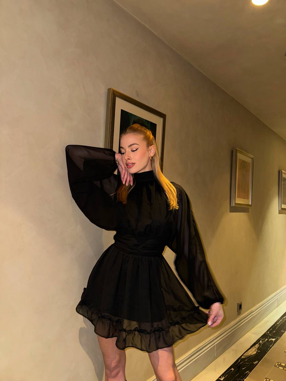 The Aurelia Chiffon Mini Dress – 1165