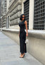 Sculpted Elegance Open-Back Maxi Dress - 1187
