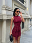 The Sienna Ruched Side-Tie Mini Dress Sleek Essential - 1191