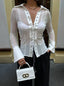 The Sophia Sheer Lace-Up Shirt - 1013