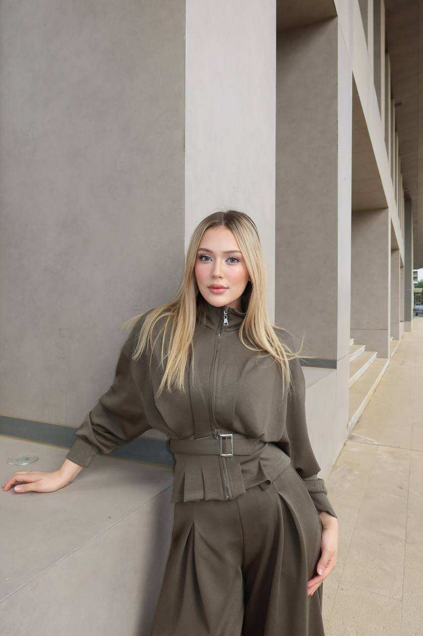 Urban Ease Jumpsuit Wide-Leg Belted - 1256