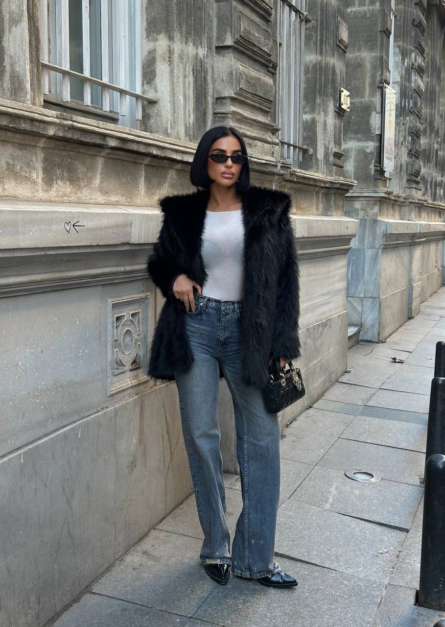 Urban Luxe  Faux Fur Coat Oversized Plush Finish - 1260