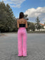 Lace-Up Side Wide-Leg Pants – 1150