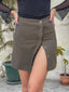 The Asymmetric Button-Detail Mini Skirt – 1147